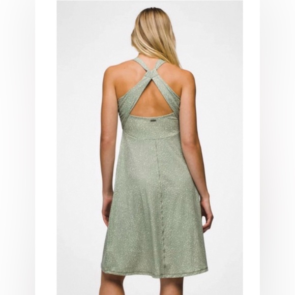 Prana Jewel Lake Sleeveless Summer Dress in Juniper Green Sharkstooth Sz XL - Picture 2 of 13